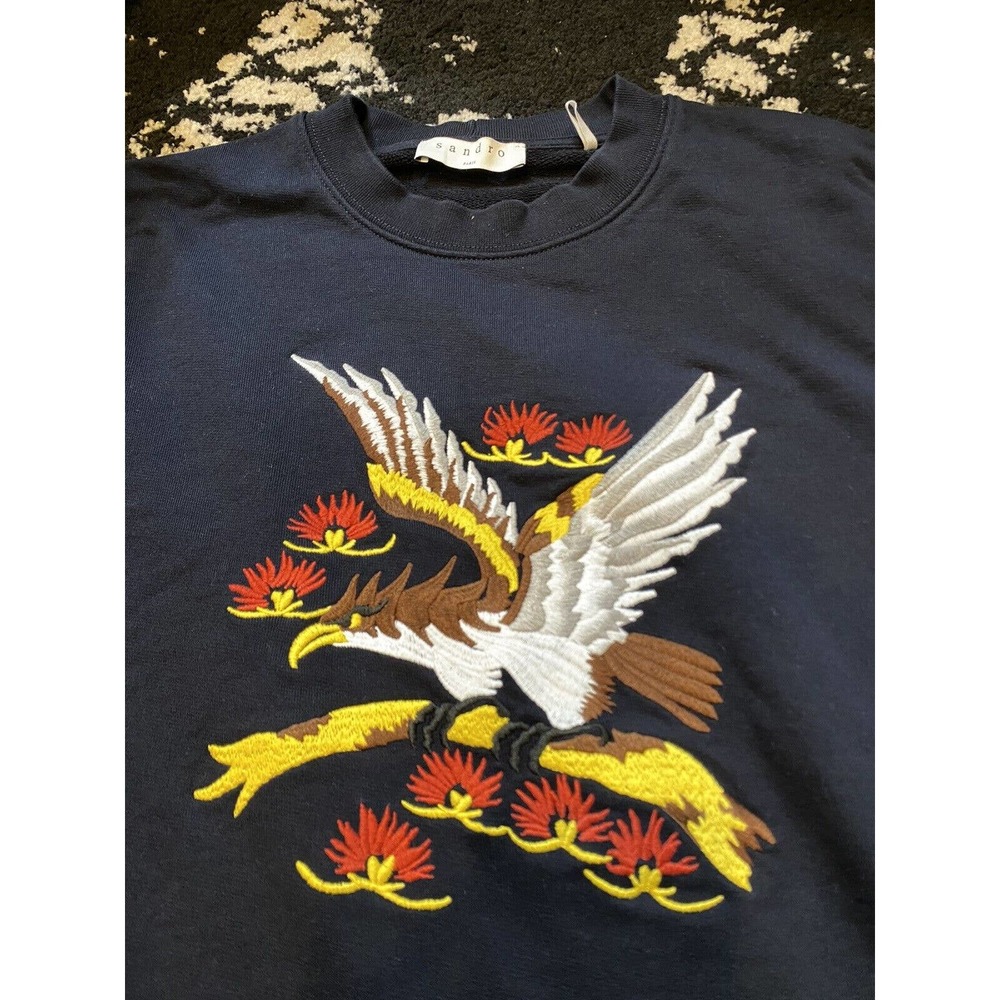 Sandro Embroidered French Terry Sweatshirt